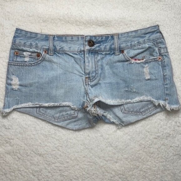 American Eagle Jean Shorts cut off Denim Micro ShortsSize 0 - Picture 6 of 7